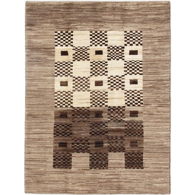 Pasargad N Y Genuine Persian Gabbeh Rug - 4′11″ × 6′6" For Sale - Image 4 of 4