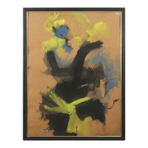 Vintage Mid Century Modern Oil Painting Martin