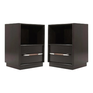 Dark Walnut Nightstands by t.h. Robsjohn-Gibbings, 1950s For Sale