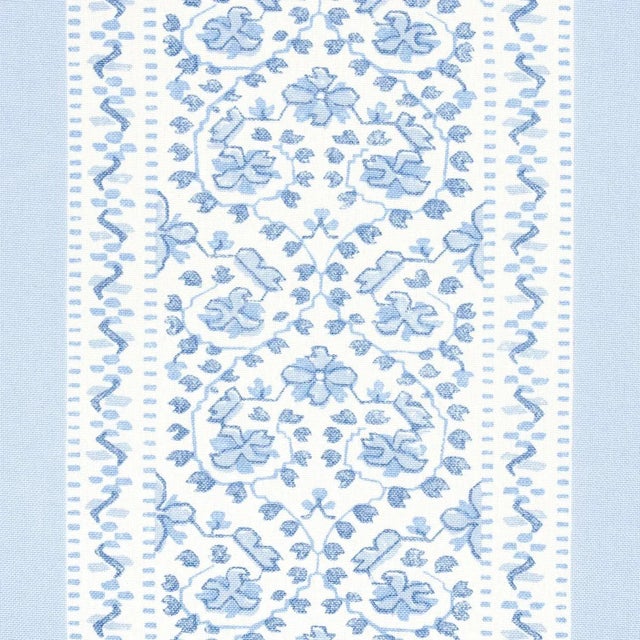 Moroccan Sample - Schumacher x Mark D. Sikes Jasmine Indoor/Outdoor Fabric in Indigo For Sale - Image 3 of 5