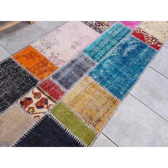 Oushak Vintage Multicolour Runner For Sale - Image 6 of 10