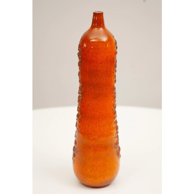 Selenium Orange Vase by Elisabeth Vandeweghe for Perignem, 1964 For Sale - Image 6 of 11