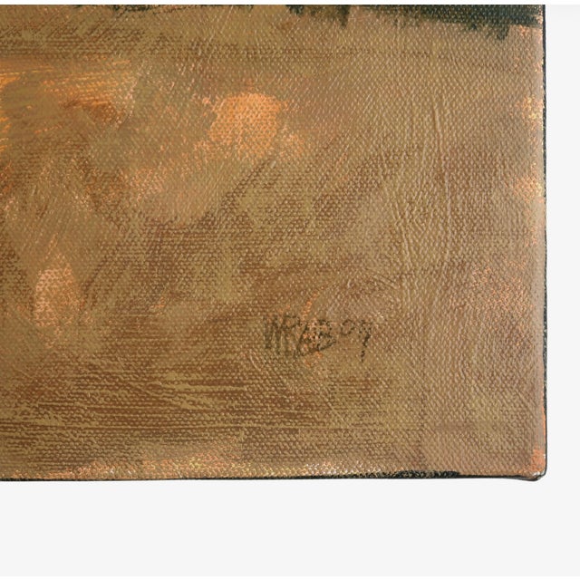 Mid 20th Century Landscape Oil Painting by William Rabon of Autumn Field With Trees and Blue Sky For Sale - Image 14 of 15