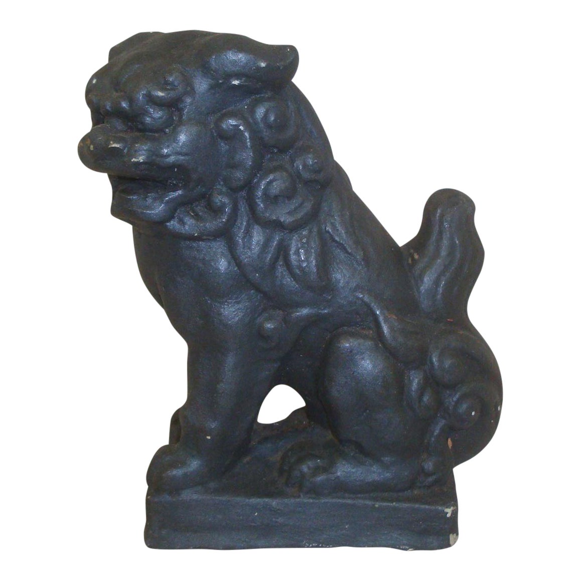 Concrete Black Foo Dog Garden Statue Chairish