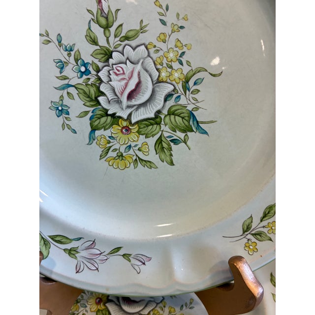 Vintage Provinstone Rose Marie Floral Dinner Plates – Set of 3 For Sale - Image 12 of 14
