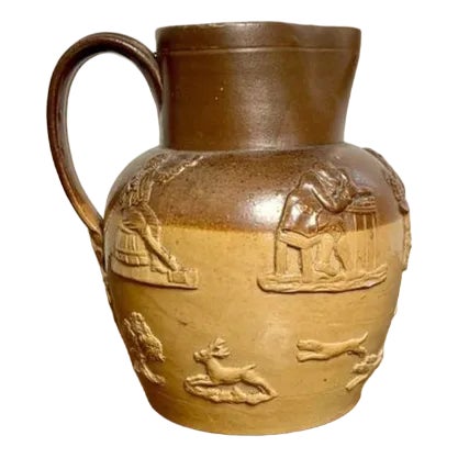 Large Antique Victorian Doulton Lambeth Harvest Jug, 1880 For Sale