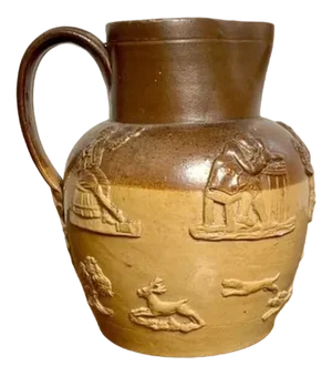 Large Antique Victorian Doulton Lambeth Harvest Jug, 1880