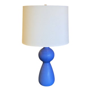 Blue Portuguese Ceramic Table Lamp For Sale