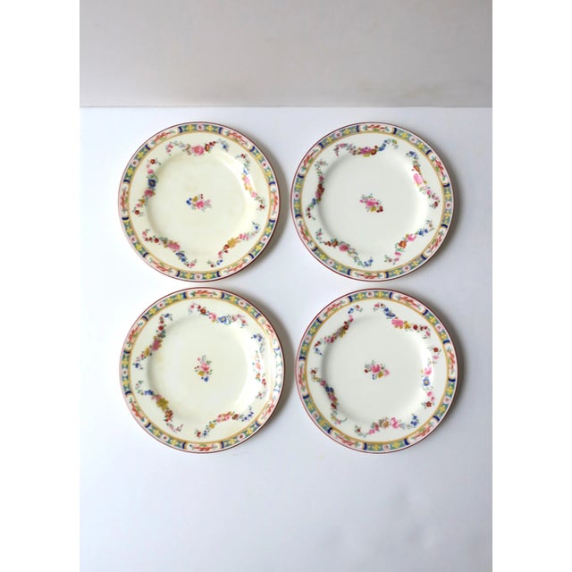 A rare set of four (4) English Minton porcelain plates, circa early-20th century, England. Plates were made exclusively...