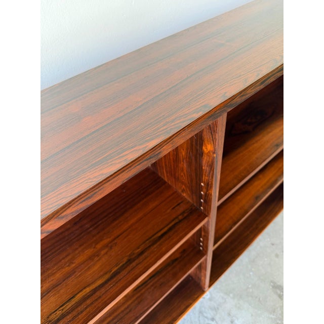 Mid-Century Danish Rosewood Bookcase - Vintage Scandinavian Shelving Unit 1960s For Sale - Image 9 of 10