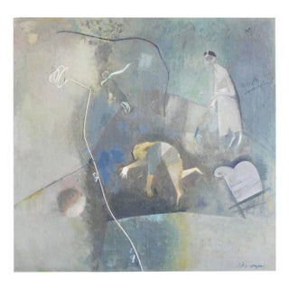 Victor Karnauh, Green Game, Oil on Canvas, 1998 For Sale