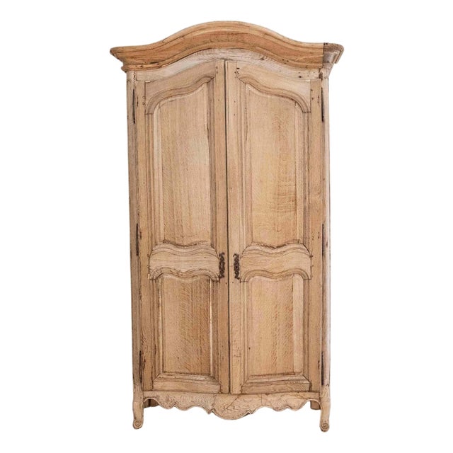 Small 18th Century Louis XV–Period Curved Cabinet in Bleached Oak, France For Sale