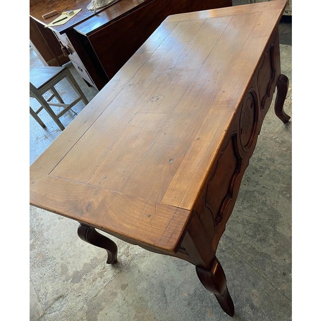 Brown 19th Century French Provençal Walnut Knee Hole Desk For Sale - Image 8 of 9