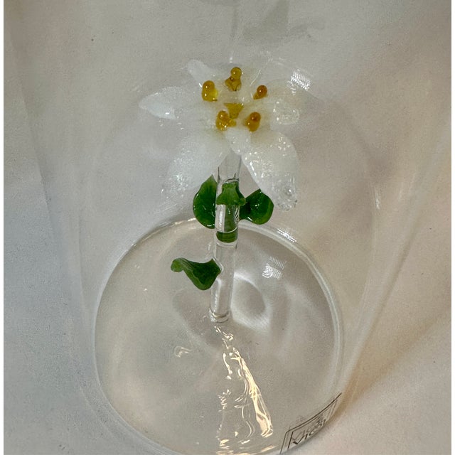 Rare Vintage Viol Glas German Art Glass Edelweiss Bottle / Decanter For Sale - Image 10 of 12