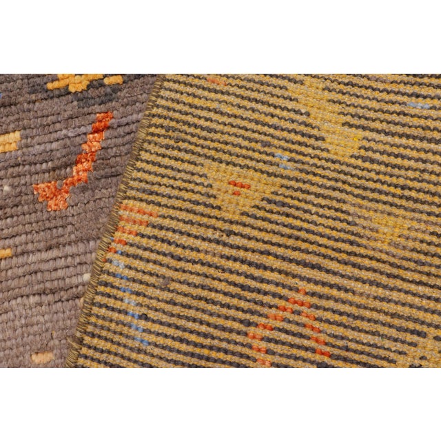 Gray Moroccan Rustic Gray/Rust Wool & Silk Rug - 5'8'' X 8'1'' For Sale - Image 8 of 10