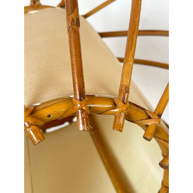 Wood French Louis Sognot Rattan Pendant Light, 1960s For Sale - Image 7 of 14