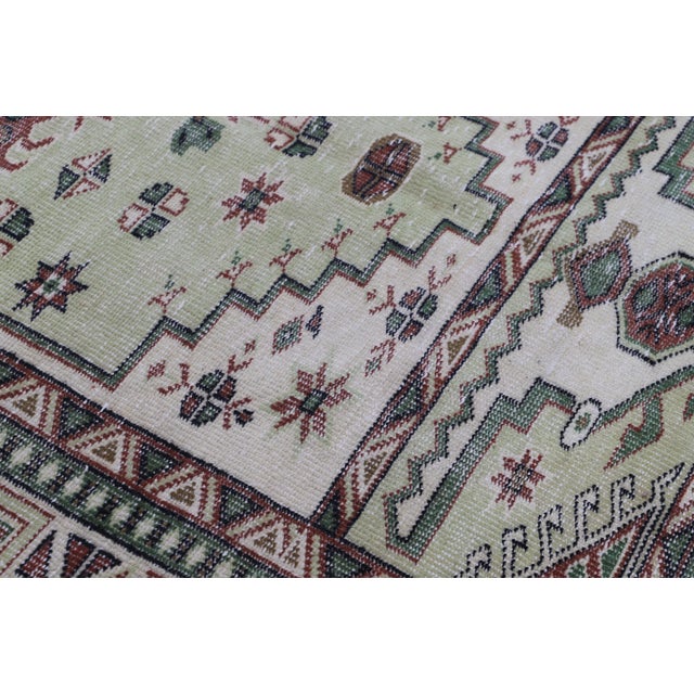 1980s Turkish Green Oriental Rug For Sale - Image 4 of 10