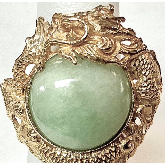 14k Gold and Jade Dragon Ring For Sale In Tampa - Image 6 of 7