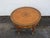 French Inlay Round Coffee Table With Brass Apron 6349 For Sale - Image 10 of 11