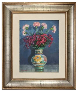 Carlo Corsetti, Flowers, Oil on Canvas, 1970s