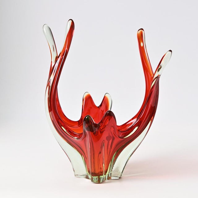 Glass Red and Uranium Murano Glass Bowl, 1960s For Sale - Image 7 of 15