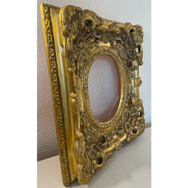Gold Antique Gold Gilt Rococo-Style Ornate Vintage Frame For Sale - Image 8 of 12