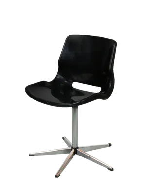 Swedish Overman Office Swivel Chair in Black by Svante Schöblom, 1970s