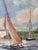 1940s Vintage 1940s Impressionist Sailboat Oil Painting For Sale - Image 5 of 17