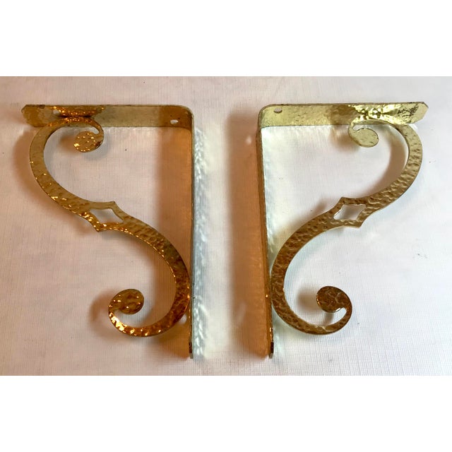 Vintage Gold Metal Shelf Brackets a Pair Chairish
