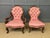 Pink Victorian Walnut Nursing Chairs, 1875, Set of 2 For Sale - Image 8 of 18