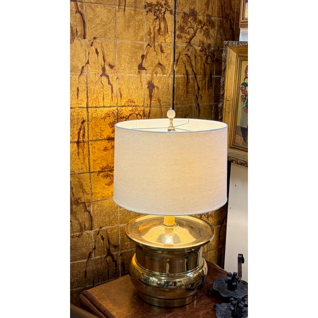 Mid-Century Modern Mid Century Brass Urn Lamp, Signed For Sale - Image 3 of 8