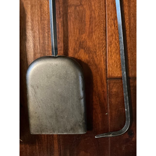 Metal Mid 20th Century Enclume Hand-Forged Iron Fireplace Tool Set For Sale - Image 7 of 10