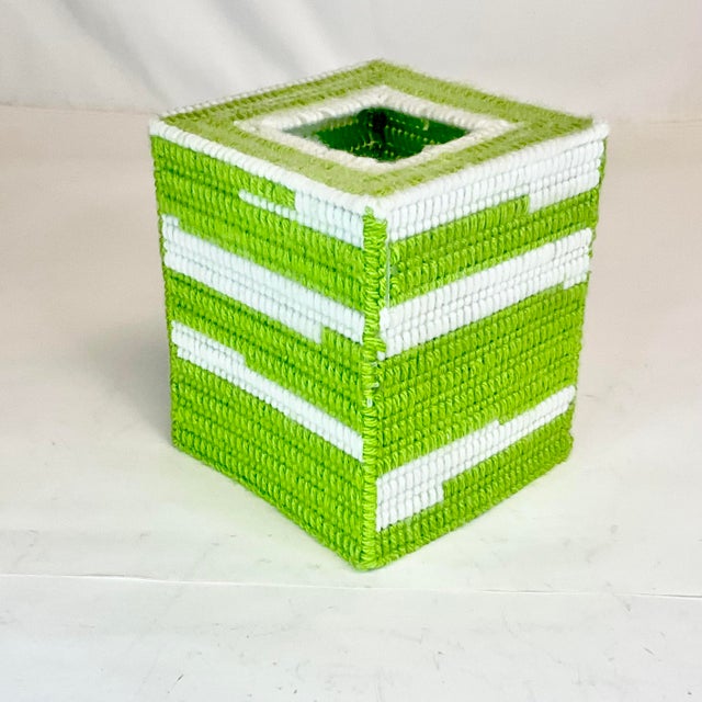 1970s Boho Chic Folk Art Yarn Tissue Box Cover. For Sale - Image 6 of 8