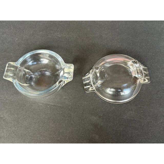 Art Deco Glass Ashtrays Set of 2 For Sale - Image 11 of 11