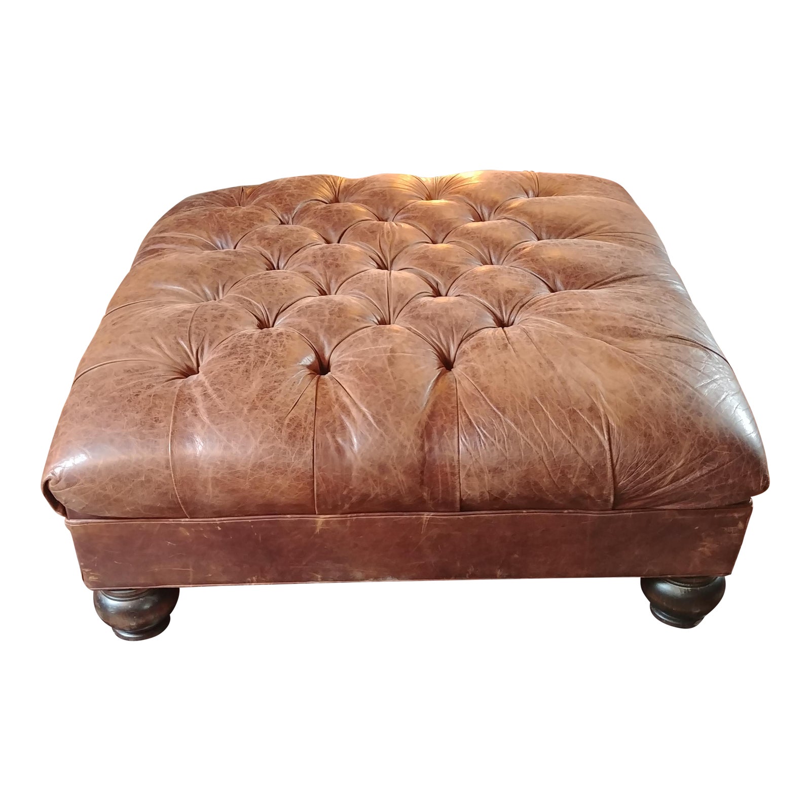 Mitchell Gold for Restoration Hardware Leather Ottoman Chairish