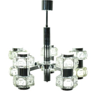 Mid-Century Roof Lamp in Chromed Steel and Glass, Germany For Sale