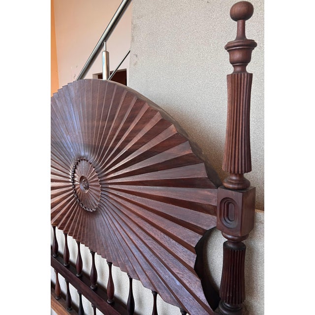 19th Century, Baroque Full Bed, Original Four Fluted Poster Spanish Bed For Sale - Image 11 of 18