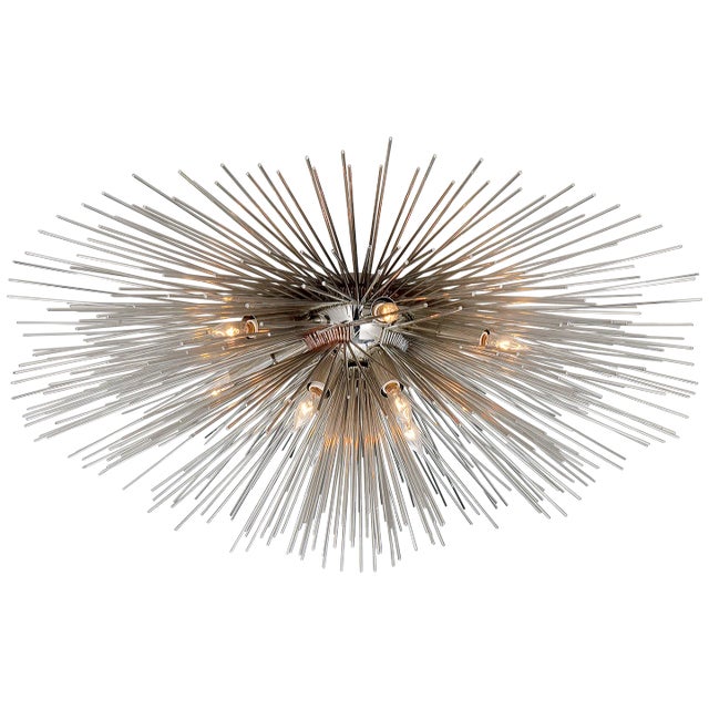 Strada Medium Flush Mount in Polished Nickel Designer: Kelly Wearstler Mounting: Flush Shade Detail: No Option Socket: 10...