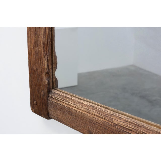 Antique Rustic Oak Wall Mirror, France, 1820s For Sale - Image 9 of 11