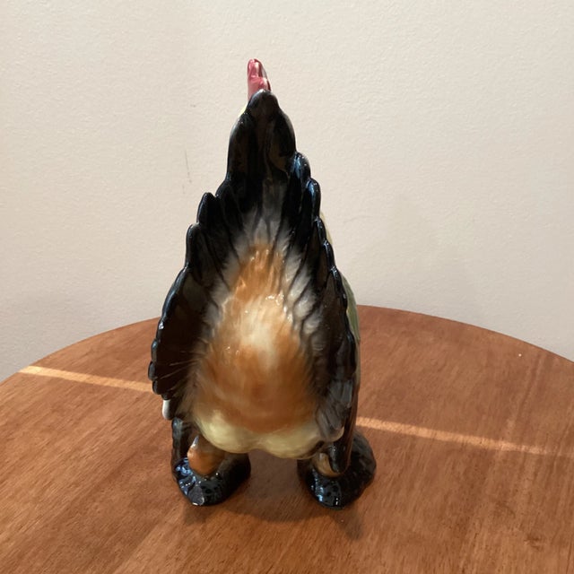 Late 20th Century Vintage Hand Painted Colorful Ceramic Rooster in Boots Statue Figure For Sale - Image 5 of 10