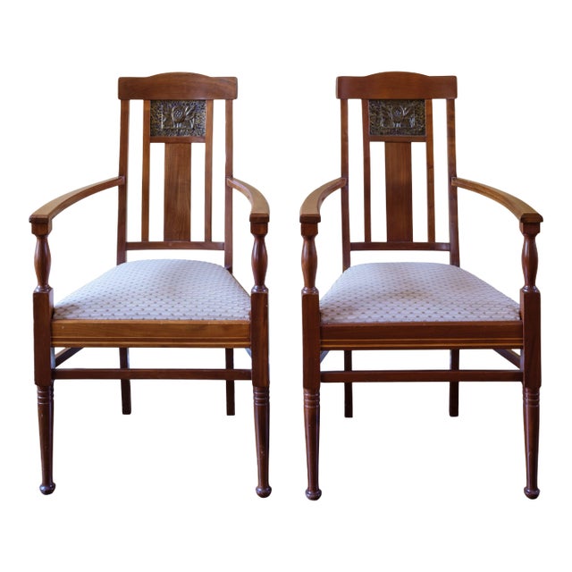 Antique Jugendstil Art Nouveau Armchairs - A Pair For Sale