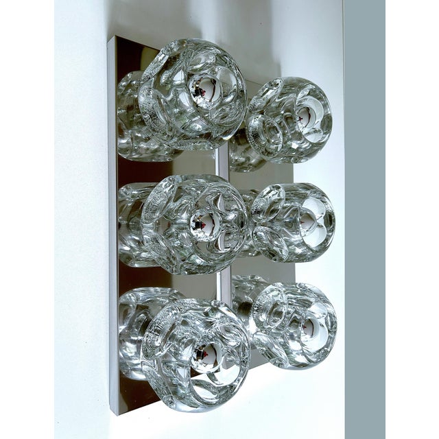 Mid-Century Modern Large Space Age Glass Sconces from Peill & Putzler, 1970s, Set of 2 For Sale - Image 3 of 18