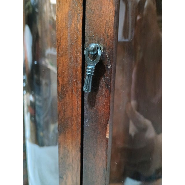 Late 20th Century Tabletop/Wall Curio Cabinet With Curved Glass For Sale In Atlanta - Image 6 of 12