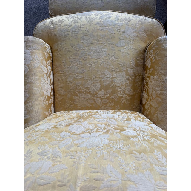 Jessica Charles Furniture Berkeley Swivel Rocker in Yellow Raw Silk Damask For Sale In Palm Springs - Image 6 of 10