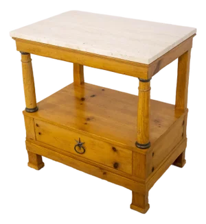 Baker Milling Road Tavertine Top Pine Nightstand
