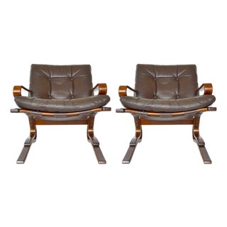 Vintage Low-Back Kengu Armchairs by Elsa and Nordahl Solheim for Rybo Rykken & Co., 1970s, Set of 2 For Sale