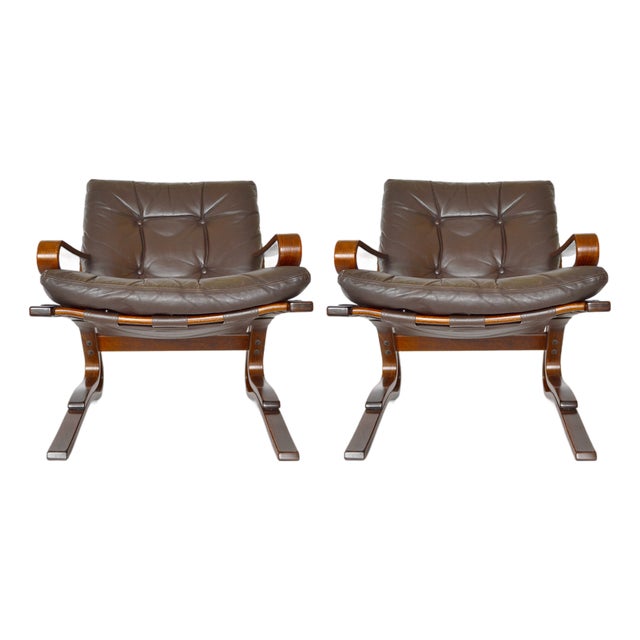Vintage Low-Back Kengu Armchairs by Elsa and Nordahl Solheim for Rybo Rykken & Co., 1970s, Set of 2 For Sale