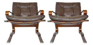 Vintage Low-Back Kengu Armchairs by Elsa and Nordahl Solheim for Rybo Rykken & Co., 1970s, Set of 2
