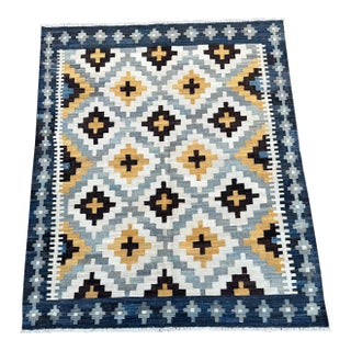 Luxury Afghan Colorful Flat Weave Kilim Rug For Sale