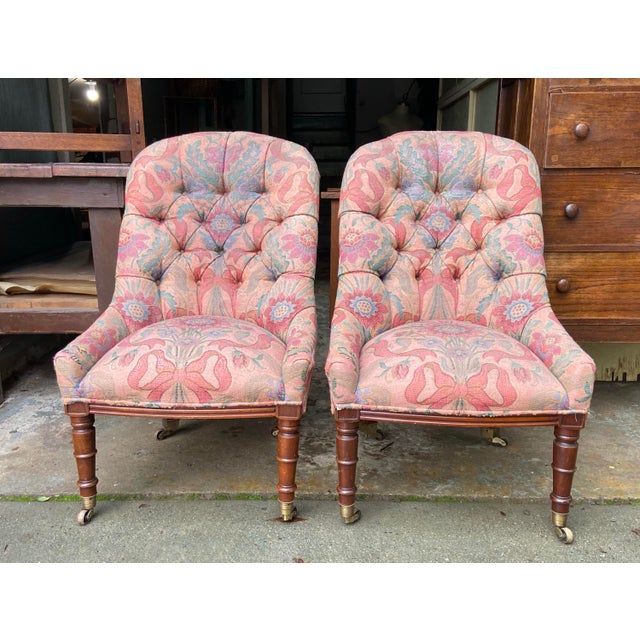 Real charming, petite slipper chairs Attributed to Hickory chair company. They really have that darling English country...